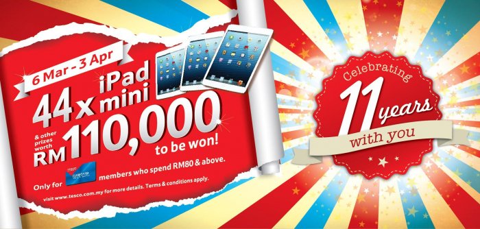 Tesco 11th Anniversary Celebration - 44 iPad Mini to be won