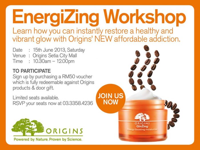 Origins EnergiZing Workshop @ Setia City Mall