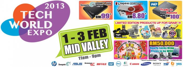 Tech World EXPO 2013, 01-03 Feb @ Mid Valley