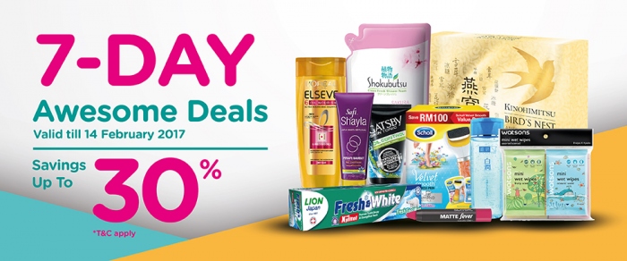 Watsons Online 7-Day Awesome Deals - Savings Up To 30%