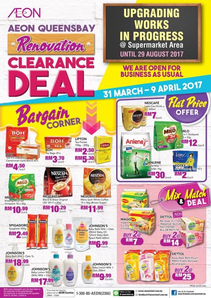 AEON Queensbay Supermarket Renovation Clearance