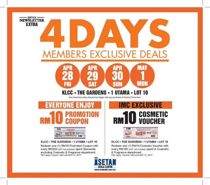 Isetan Members 4-Days Exclusive Deals