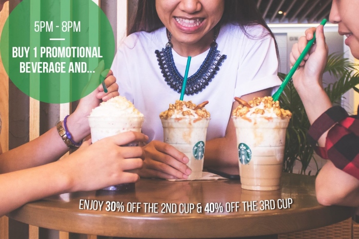 30% OFF 2nd Cup of Frappuccino Every Friday at Starbucks