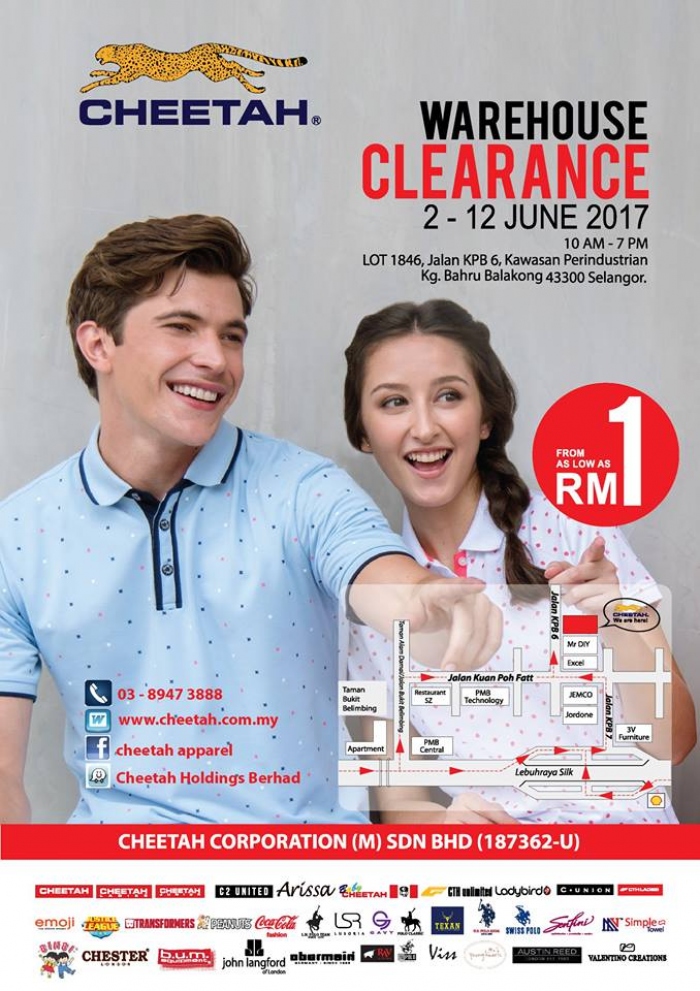 Cheetah Apparel Warehouse Clearance - From RM1