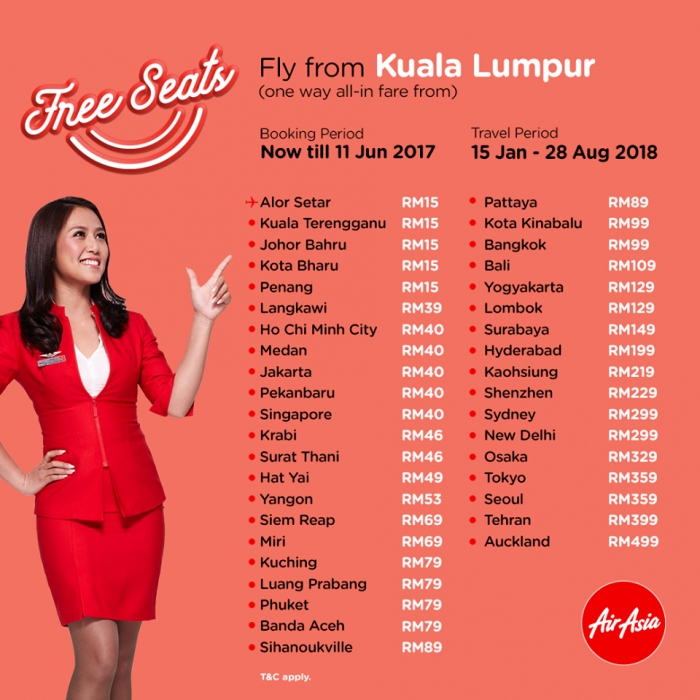 AirAsia 3 Million Free Seats Promotion