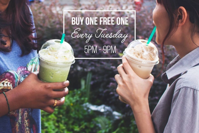 Starbucks Tuesday Delights - Frappuccino Buy One Free One