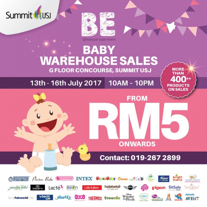 4 Days BE Baby Warehouse Sales - Over 400+ Items From RM5