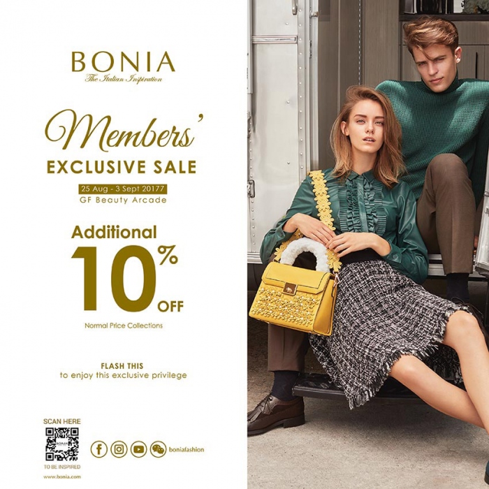 Bonia Members' Exclusive Sale - Sogo Cardmembers Additional 10% OFF