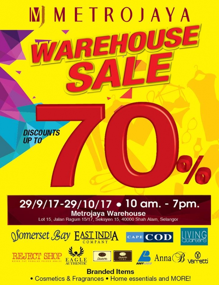Metrojaya Warehouse Sale - Discounts Up To 70%