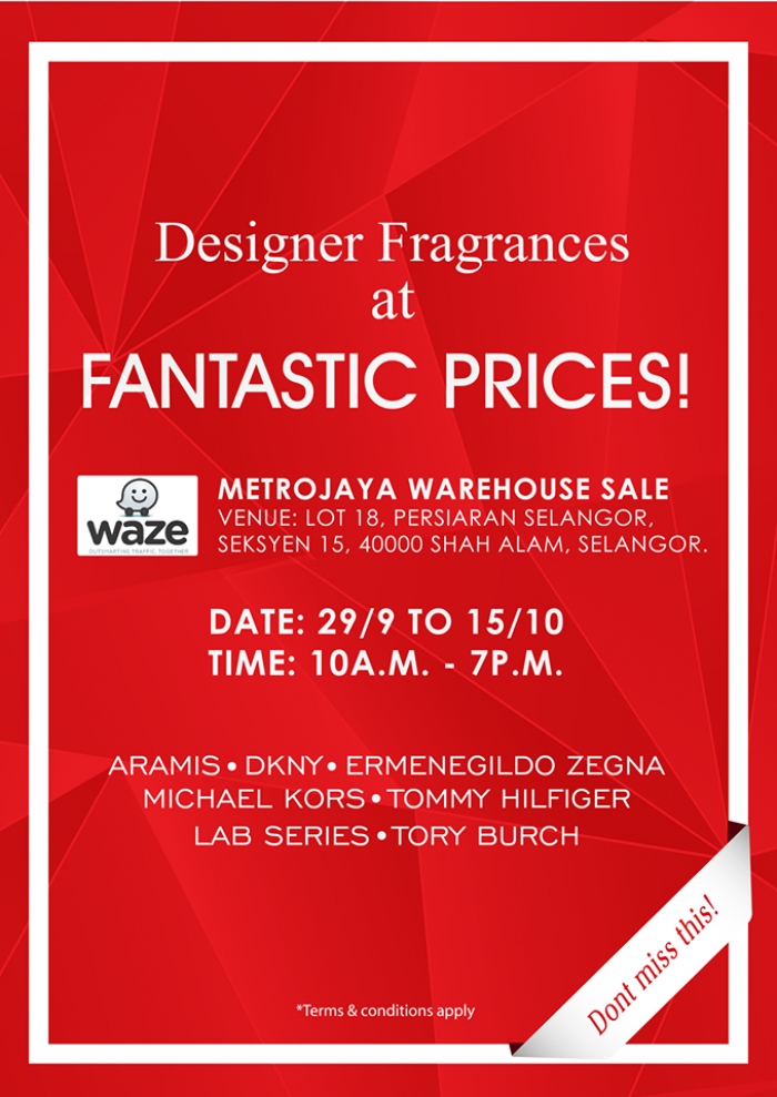 Designer Fragrances at Fantastic Prices @ Metrojaya Warehouse Sale
