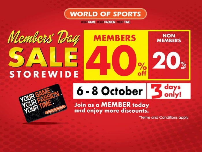 World Of Sports Members' Day Sale - Save Up To 40%