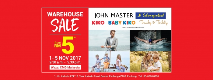 Warehouse Sales (KIKO, BABY KIKO, Trudy & Teddy, John Master)