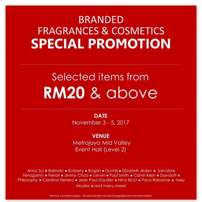 Metrojaya Branded Fragrances & Cosmetics Special Promotion