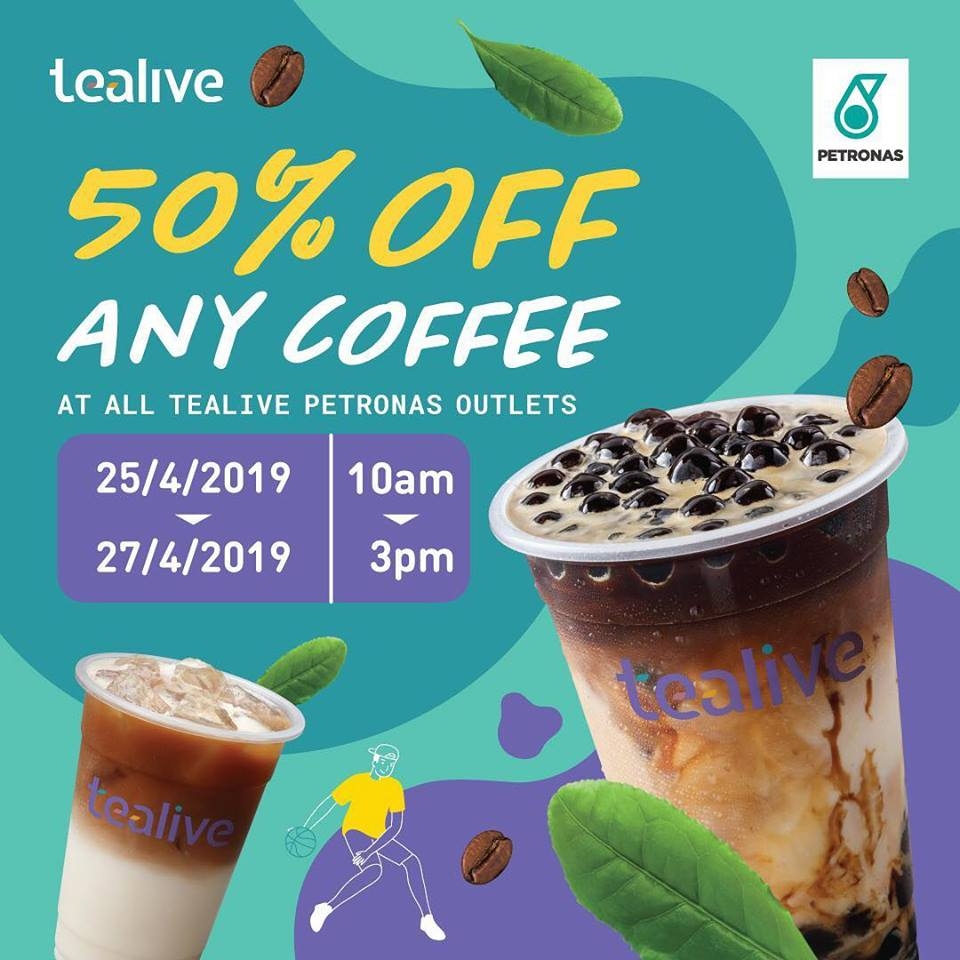 Tealive X Petronas - 50% OFF Any Coffee