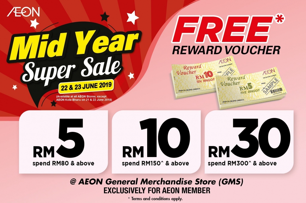 AEON Mid Year Super Sale - Free Rewards Voucher On Purchase