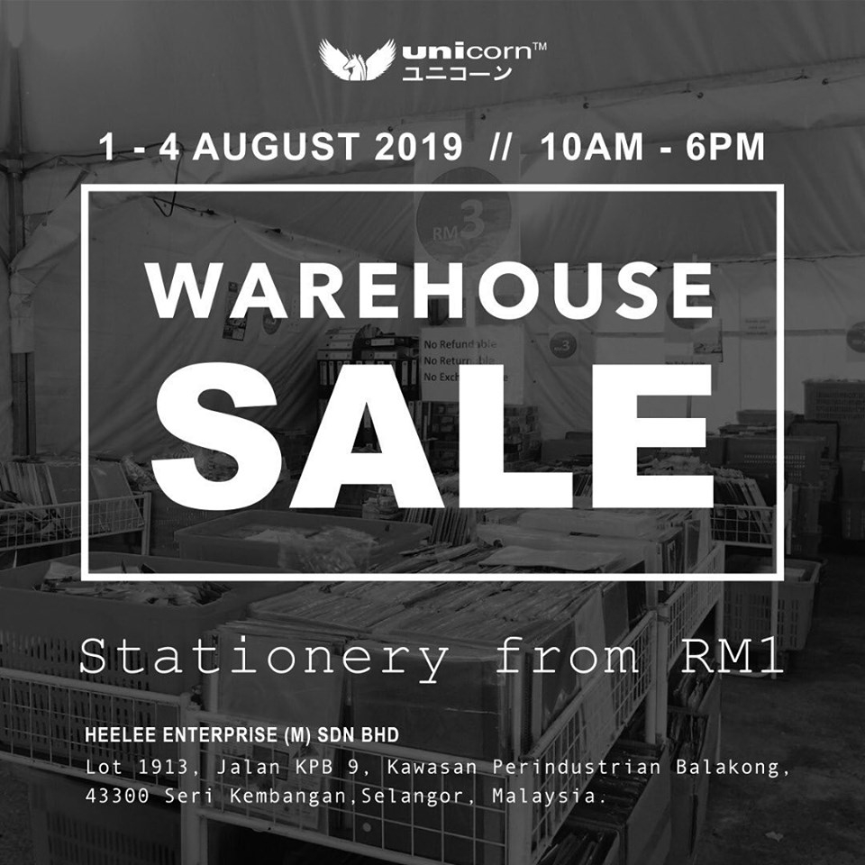 Unicorn Warehouse Clearance - Stationery from RM1