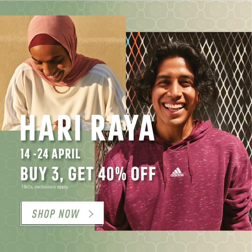 Adidas Malaysia Raya Sale – Buy 3 Get 40% Extra OFF