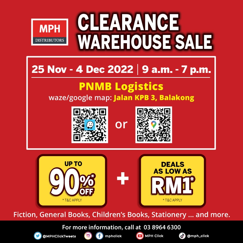 MPH Warehouse Sale - Up To 90% OFF + Deals From RM1