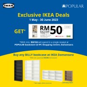Get RM50 IKEA Voucher with Purchase at Popular Bookstore @ IPC Shopping Centre